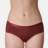 吸水ショーツ エヴァウェア コットン マルーンレッド